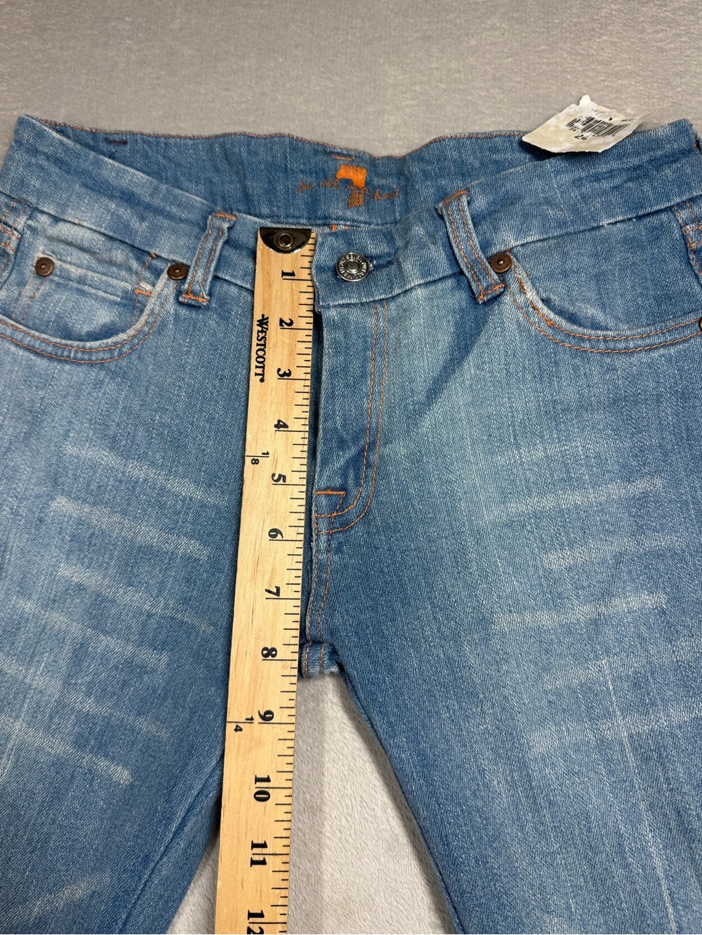 NWT Deadstock Y2K 7 For All Mankind Embroidered A Pocket Bootcut Blue Jeans 24 - Picture 10 of 17
